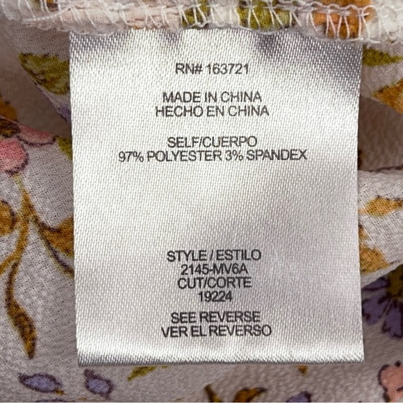 Juniors XL City Triangles White Purple Yellow Floral Romper Lightweight Stretch - Picture 14 of 15